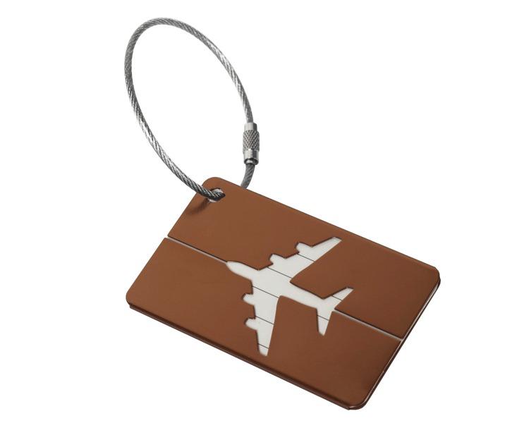 Aluminium Alloy Aircraft Luggage Tag with Name Travel Luggage Tag ID Card Anti-lost Solid Colour Travel Accessories