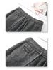 2025 Women's Gray Wide-Leg Wool Pants: Winter Thickened, Soft, and Stylish with a Casual, Drape Design