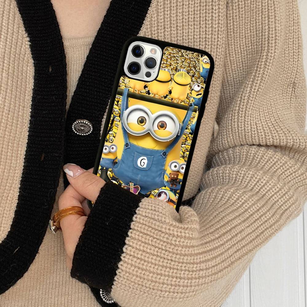 

Cartoon Anime Yellow M-Minions Phone Case For IPhone 17 16 15 14 13 Plus 12 11 Pro Max PC+TPU Cases Back Cover iPhone 15