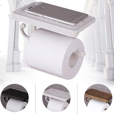 Mount Aluminum Home Organizer Roll Paper Hanger Mobile Phone Holder Toilet Paper Holder Towel Rack