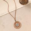 Bohemian style long necklace, vintage ethnic style knitted sweater chain accessory