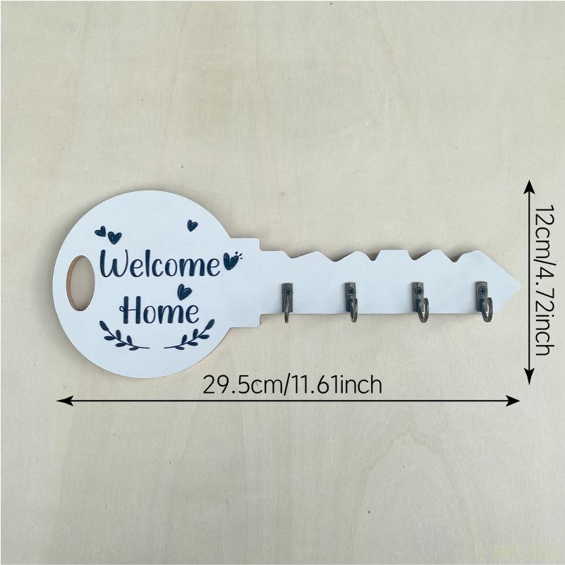 Temu Retro Väggmonterad Träkrok för Nycklar & Heminredningshänge