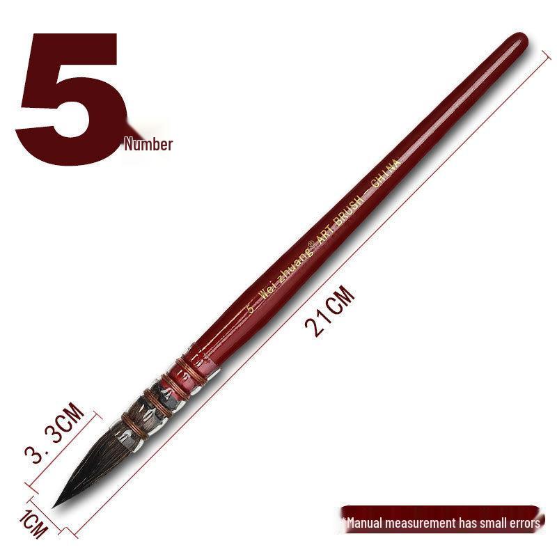 

Круглая кисть для акварели с красной ручкой и нейлоновым ворсом, имитирующим белку, для взрослых художников 5 Red Fatty красный