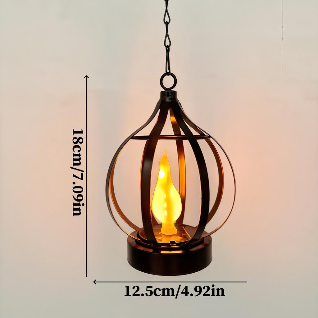 Metal Flame Lamp Outdoor Hanging Projection Light Outdoor Courtyard Garden Decorative Atmosphere Lantern