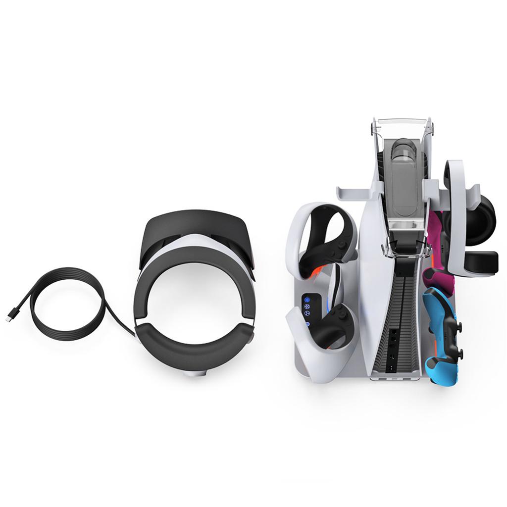 Handle Charging Dock Station Headset Bracket Cooling Base Multifunctional Game Controller Charger Stand for PS VR2/PS5
