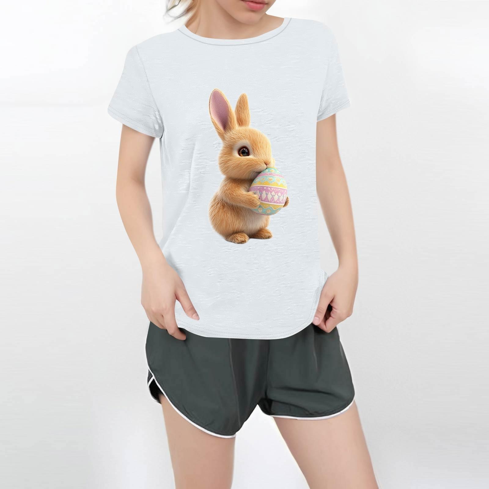 

Жіноча повсякденна футболка з круглим вирізом і короткими рукавами XL білий