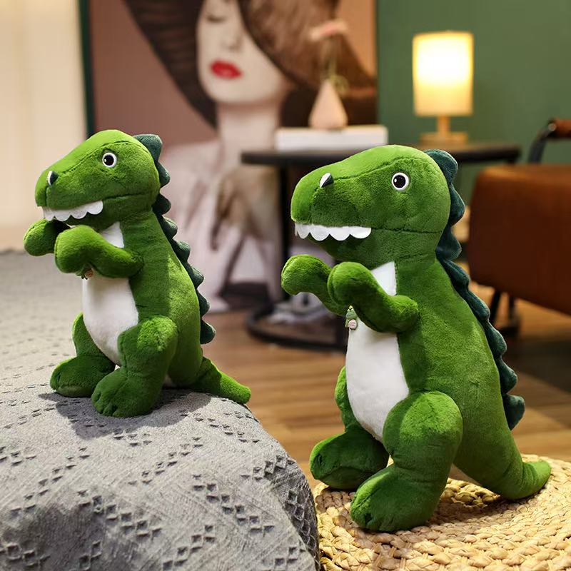 35cm Green Dinosaur Doll Simulation Plush Toy Handmade Doll Cartoon Anime Cute Pillow Cushion Home Decoration Children's Birt