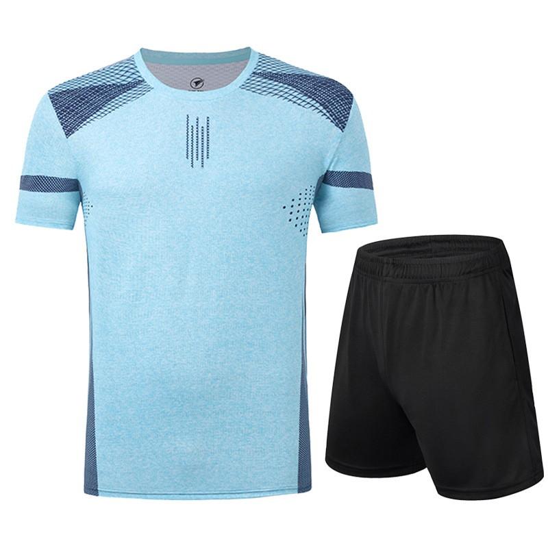 Unisex Badminton Sport Set Short Sleeve Top Shorts Men Women Kids Athletic Wear