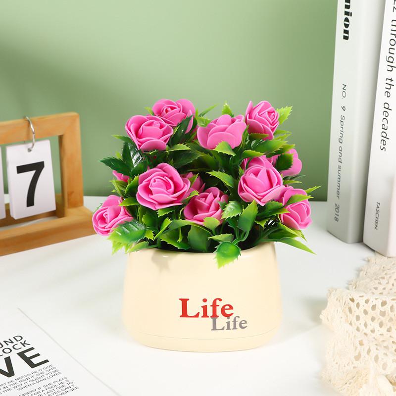 

Foam Rose Bonsai Pot With Injection Molding For Desktop Ornament And Gift Ideas