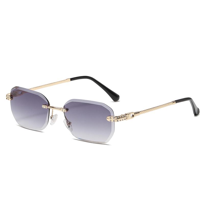Rimless Square Sunglasses Female Sun Eyeglasses Metal Stylish Shades Women UV400 Gradient Lenses Frameless Glasses