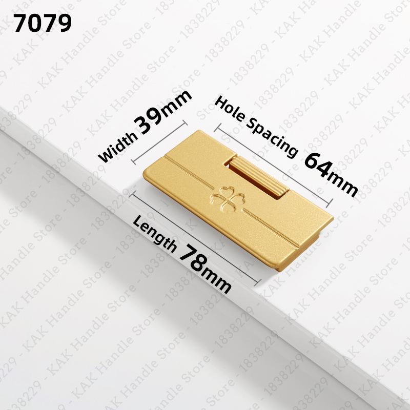 KAK Hidden Furniture Handle Gold Aluminum Alloy Flat Concealed Buckle Cabinet Pulls Flush Mounted Wardrobe Door Handle Hardware