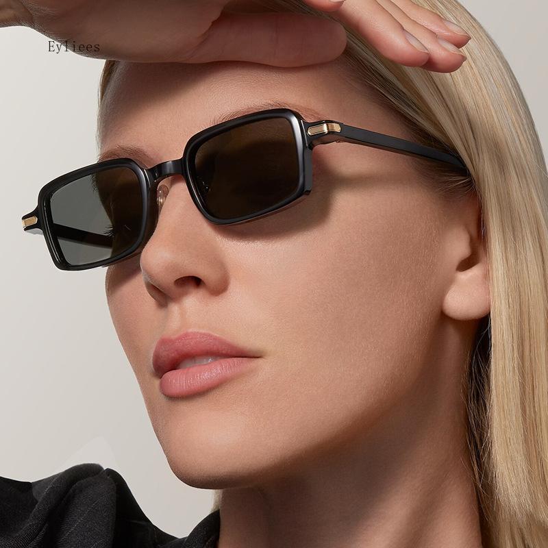 Small Rectangle Sunglasses Women'S Fashion Jelly Color Sun Glasses Summer Uv400