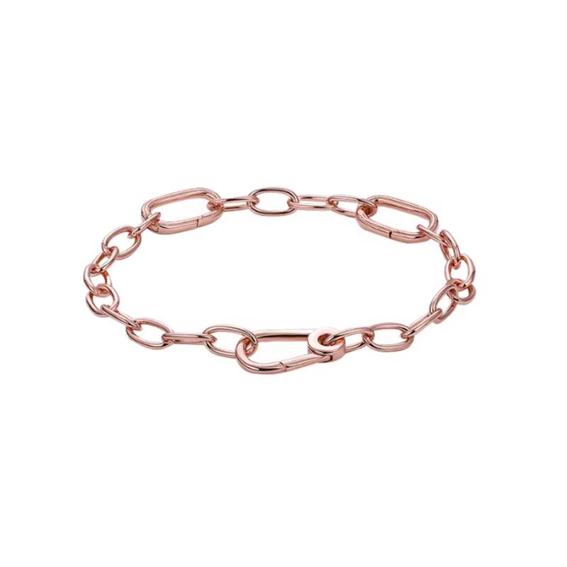 

Браслет Original Me из серебра 925 пробы, совместимый с подвесками Fit Me, модные бусины с золотым покрытием, женские браслеты, ювелирные изделия 17cm