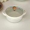 6in Soup Bowls Multifunctional Thermal Insulation Ceramic Soup Crocks with Double Handles Lid for Instant Noodles Soup