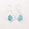 Blue Cat's Eye Gemstone 925 Sterling Silver Jewelry Fashionable Earrings 1.90" EE-35-43