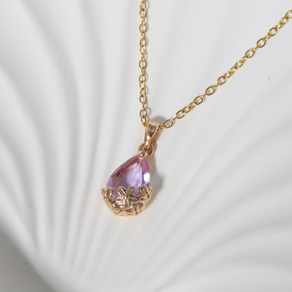 Simple Water Droplets Pendant Necklaces for Women Zirconia Necklace Wedding Party Jewelry Accessories