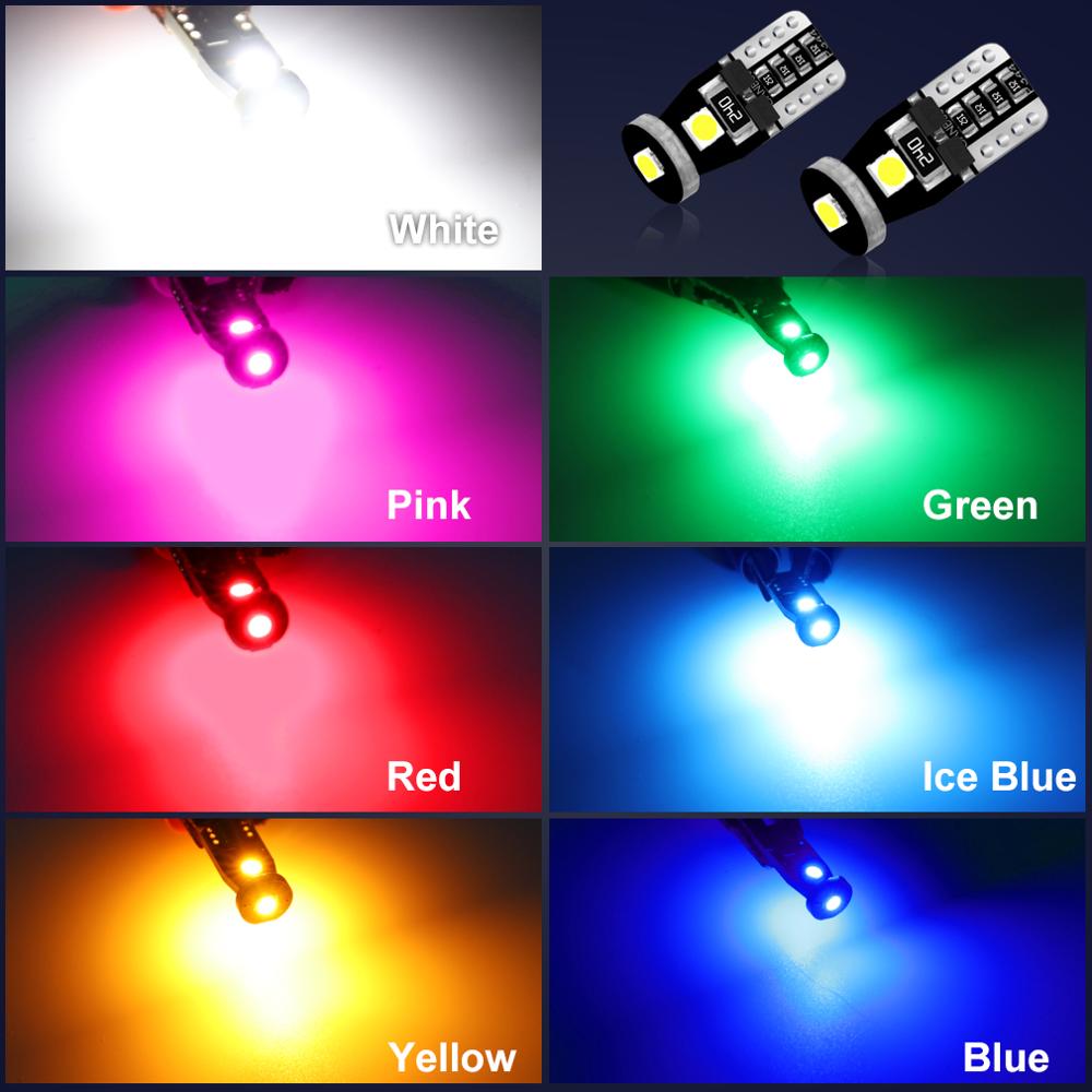 10 stk T10 LED Canbus W5W LED-pærer 168 194 Bilinteriørlys Signalpære Kupélyspære Leselys Skiltlys Auto 12V 6000K Hvite Pærer 7