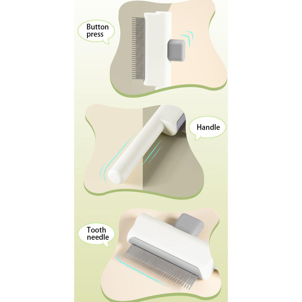 Katzenbürste für kurzes langes Haar, massierend, Entfilzungswerkzeug mit Auslöseknopf, Haustierpflegekamm, Entfernung von Fellknoten