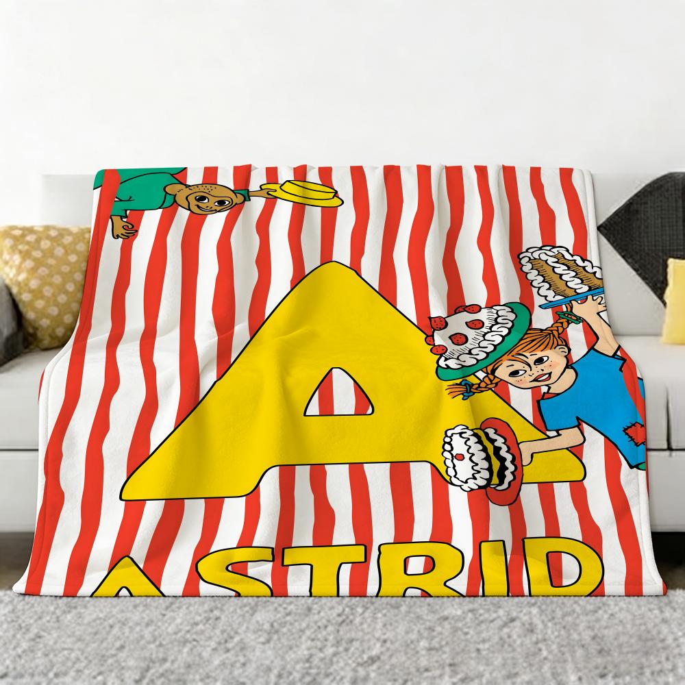 Animation P-Pippi L-Langstrumpf Werfen Weiche Gemütliche Flanell-Kuscheldecke für Sofa Schlafzimmer und Mehr