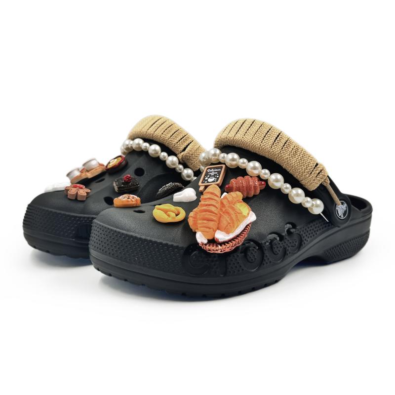 Crocs Classic Clog EVA Dessert Party Trendy Versatile Clogs Women's Black