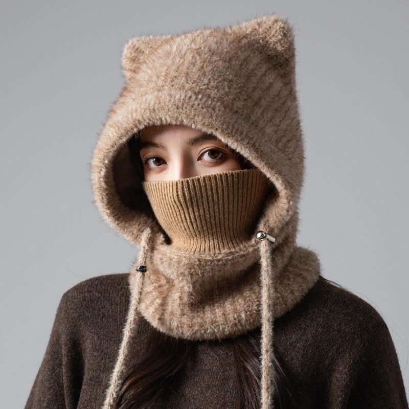 Korean Cute Ear Design Winter Warm Neck Scarf For Women