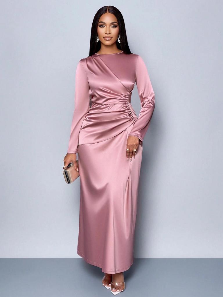 2025 Elegant Solid Color Satin Evening Gown