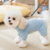 Autumn and Winter Dog Korean Version Cute Three-dimensional Bear Ears Traction Four-legged Fleece Coat Cat Warm Pet Dog Clothes
