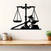 1pc Elegant Judge Iron Wall Art Classic Law Theme Metal Sculpture Statue for Home Office Decor Lawyer Graduation Gift Holiday Decoration