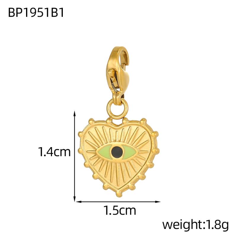 

CARLIDANA Fashion Jewelry Pendants Charms Gold Plated Colorful Zircon Evil Eye Stainless Steel Charms for Jewelry Making