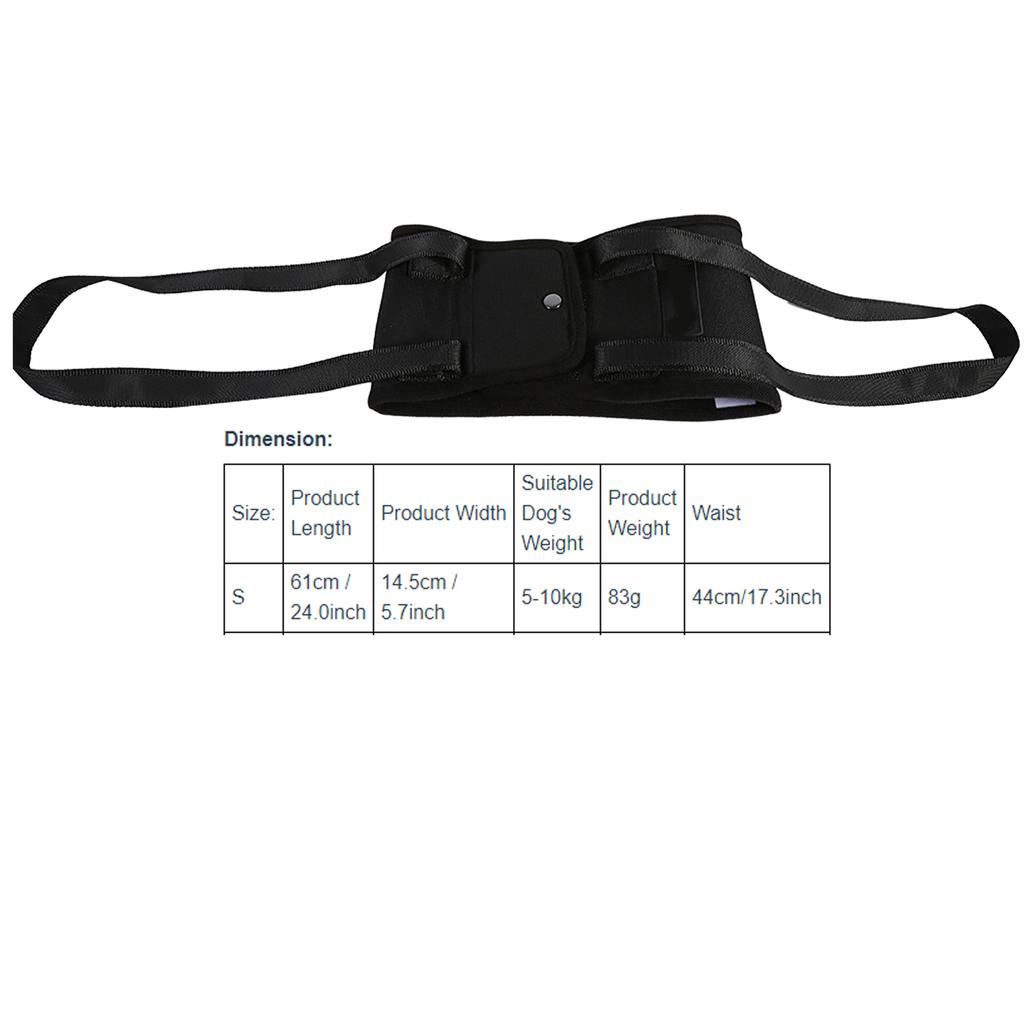 4 Sizes Black Dog Lift And Assist Support Rehabilitation Harness With Handle For Canines Aid