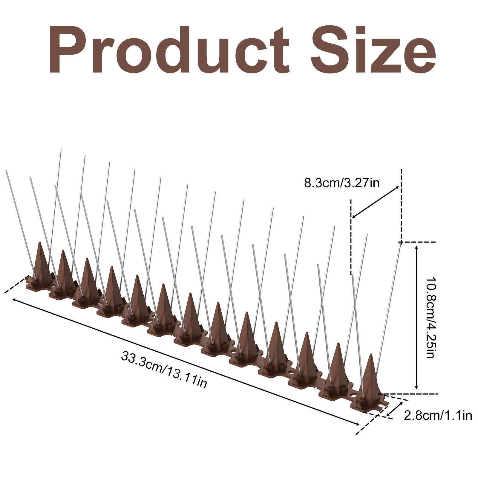 

10 шт. полоска шипов против птиц из нержавеющей стали отпугиватель шипов для птиц и голубей отпугиватель птиц отпугиватель для инструментов для забора и крыши шоколадный