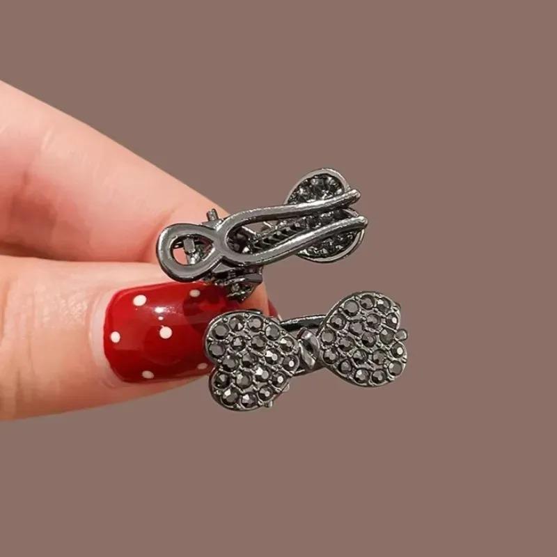 10/1pcs Korean New Fashionable Simple and Versatile Water Diamond Bow Hairpins Women's Side Hairpin Clip Headpiece Hairclips