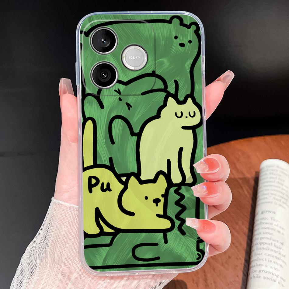 Phone Case For Honor 600 Lite 500 Smart 5G Cute Fish Bubble Phone Cover Soft Transparent Silicone Anti Slip Lightweight Funda