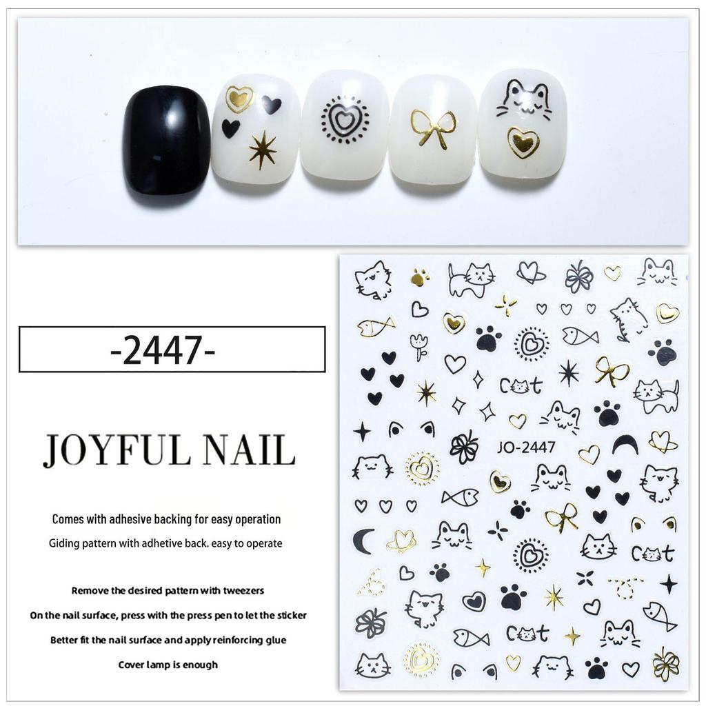 Puppy & Kitten Graffiti Nail Stickers: Cute, Cool, Small Patterns & Heart Decals