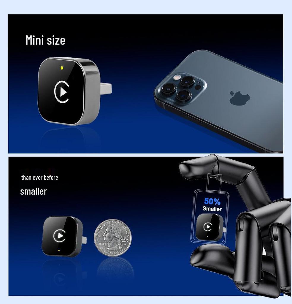 New 2-in-1 Wireless Android Auto & CarPlay Adapter Box