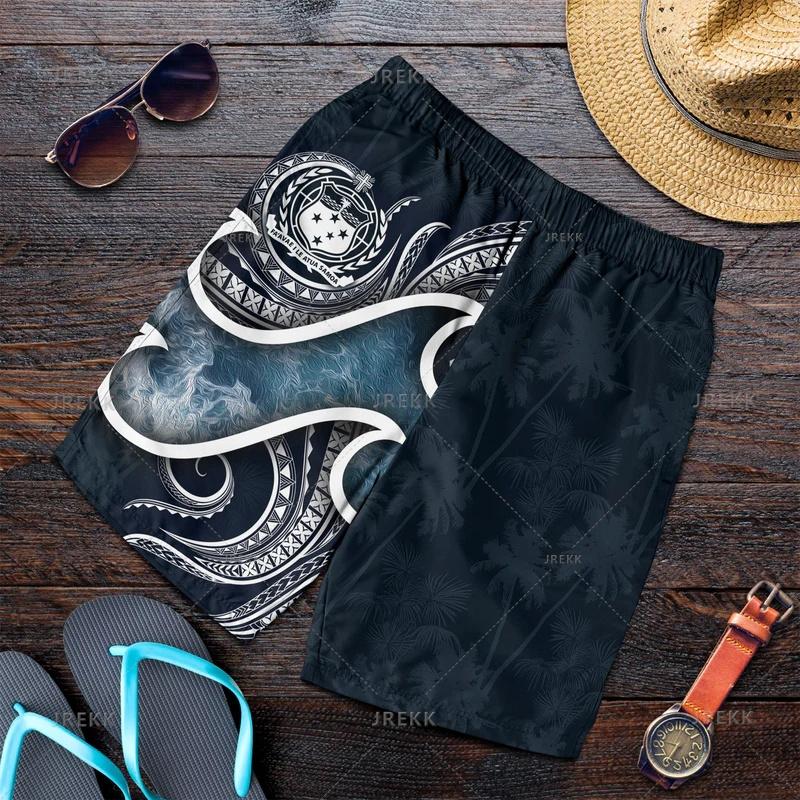 New Harajuku 3D Samoa Emblem Print Beach Shorts Fashion Streetwear Board Shorts Unisex Cool Swimming Shorts Men Swimming Trunks