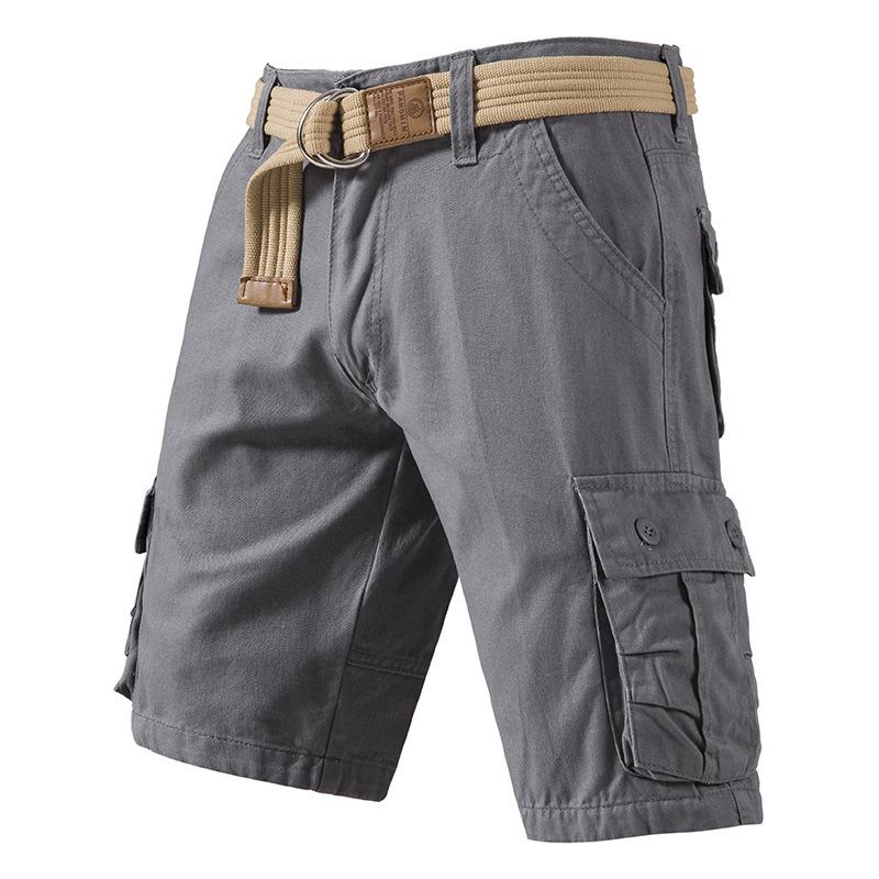 Men's Summer Plus Loose Casual Shorts with Multiple Pockets and Workwear, Cropped Pants