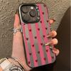 Case for Realme 15 14 13 12 Pro Plus 11 10 Pro 8 5G C63 C55 C53 C51 C61 C25 C21Y C25Y Red Stripe Love Heart  Plating Pink Cover