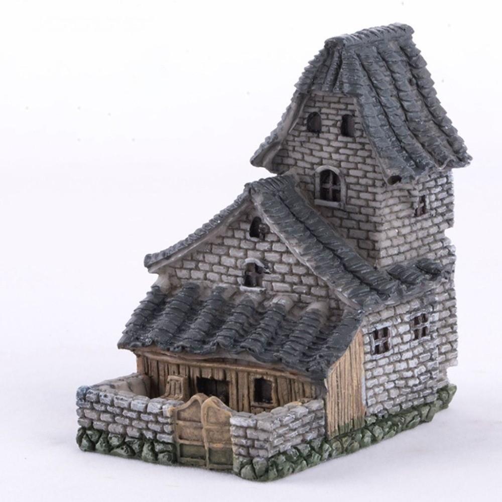 Realstic 1 pcs DIY Crafts Tradiational House Model Scene Statue Bonsai Decor Figurines