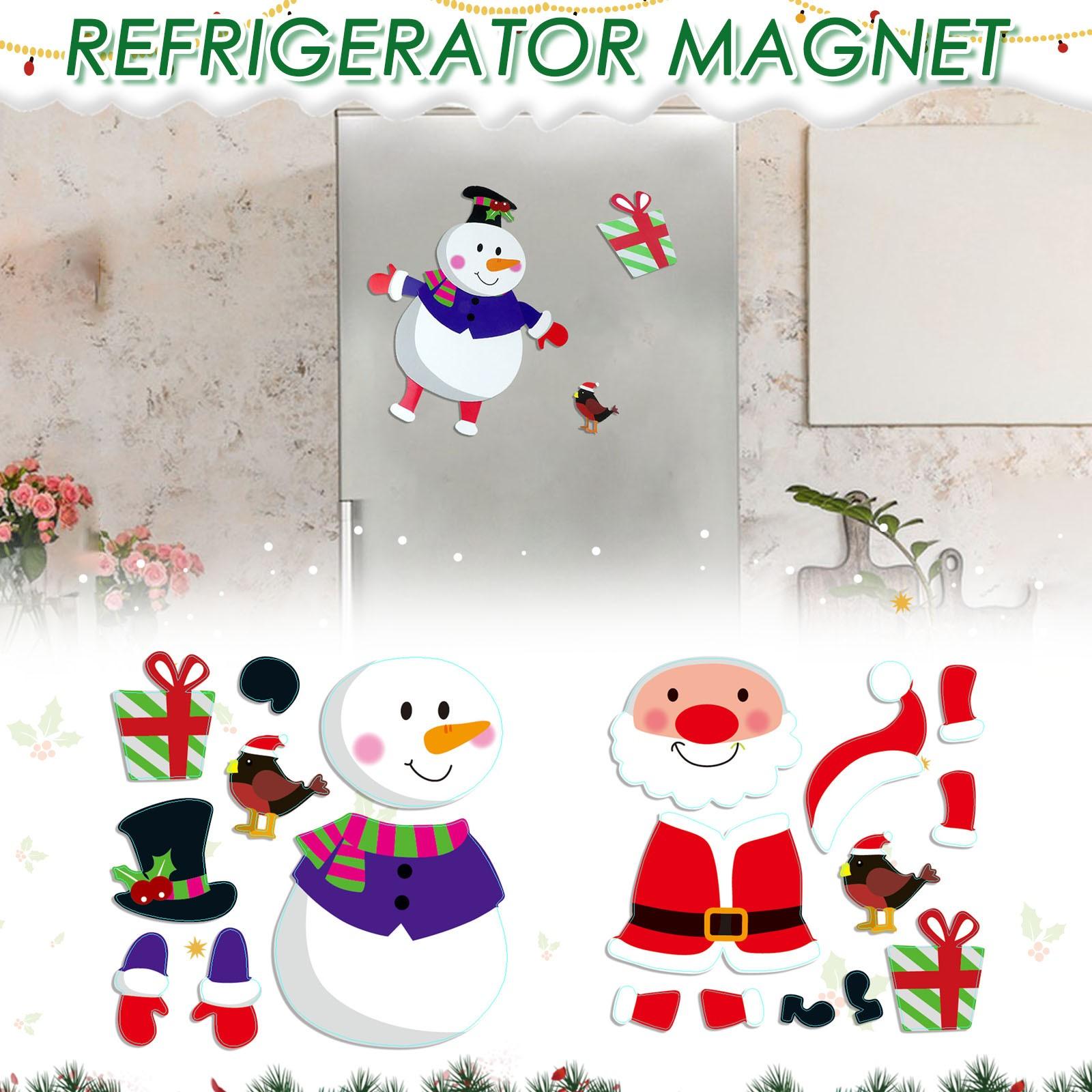 

Christmas Creative Refrigerator Magnet Cartoon Santa Claus Snowman Magnetic Soft Magnetic Refrigerator Magnet