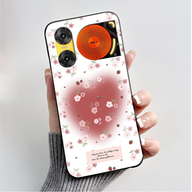 Printing Case For ZTE Nubia Music 2 Music2 Soft Silicone Black Shell For ZTE Nubia Music Z2353 Cover Cute Flower Cartoon Casing