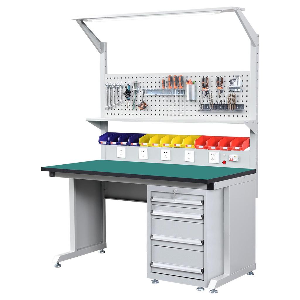 Heavy-Duty Anti-Static Multifunctional Workbench with Thickened Steel Frame for Maintenance and Inspection.