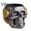 Langlebiger Harz-Stifthalter Totenkopf-Stifthalter, Gruseliger Pinselhalter für Make-up Industrieller Stil Becher Multifunktionaler Schreibtisch-Organizer für Zuhause Büro, Halloween