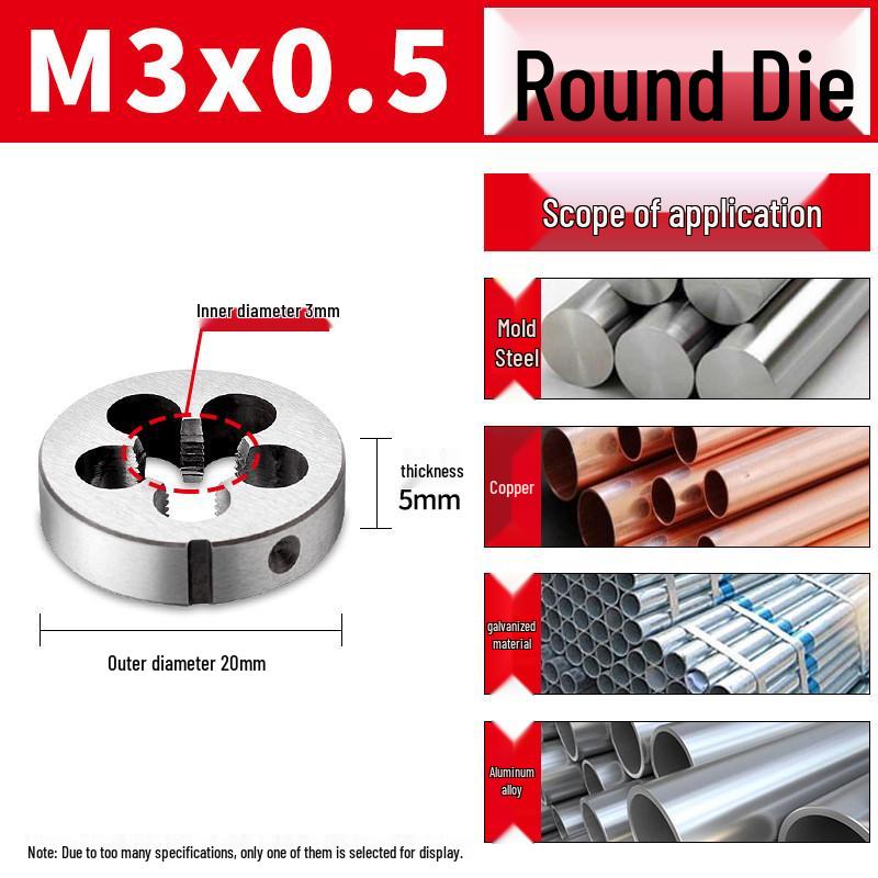 Набор инструментов для нарезания круглой резьбы: Нарезной резьбонарезной инструмент и метчик