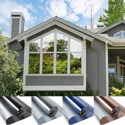 Window Film Privacy Vinyl Glass Window One Way Daytime Privacy Static Cling Blocking Anti UV Reflective  Adhesive Vinyl for Car