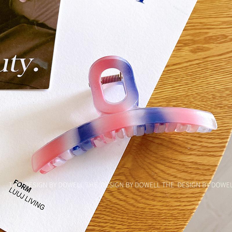 

Gorgeous Style Korean Hair Clip For Women Large Dragon Bone Accessory Design Ribbon White Blue