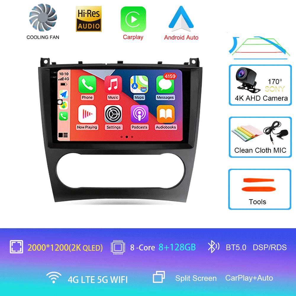 Radio auto Android 14 Carplay pentru Benz W203 W209 C180 C200 C220 C230 2004 - 2011, navigație GPS, player multimedia, wifi + 4G BT Auto