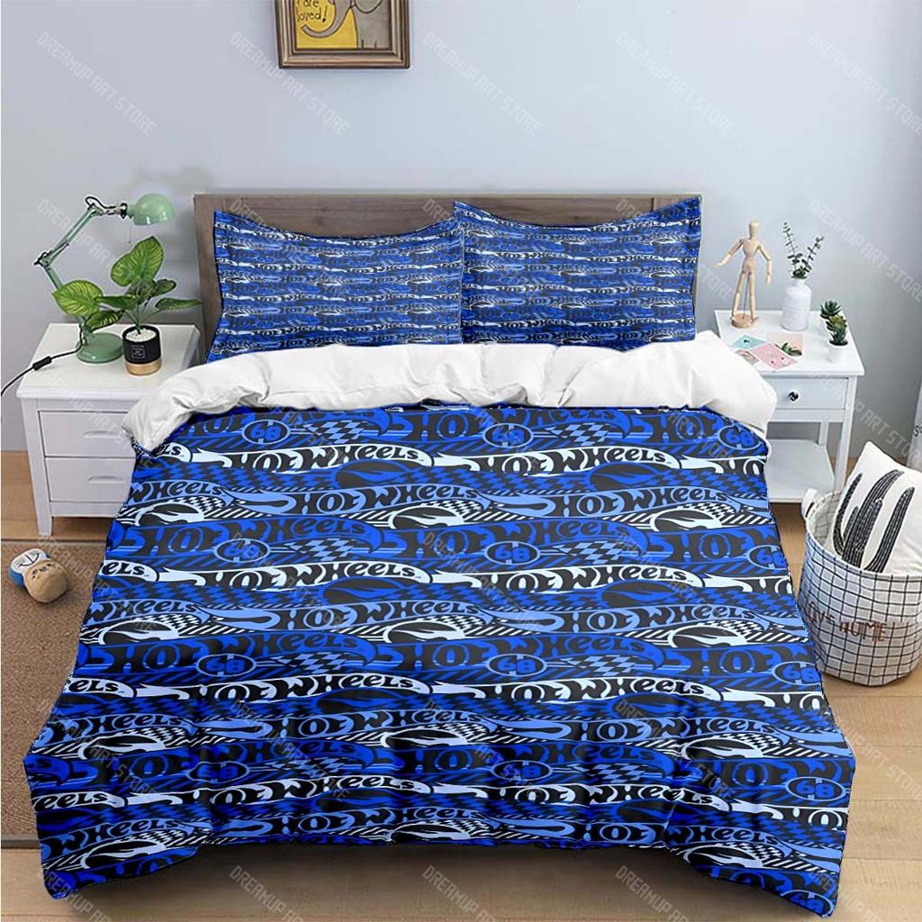 Modny Kreskówkowy Gorący Nadruk W-Wheels Zestawy Pościeli Zestaw Artykułów do Łóżka Poszwa na Kołdrę Zestaw Kołdry Zestaw Pościeli Luksusowy Prezent