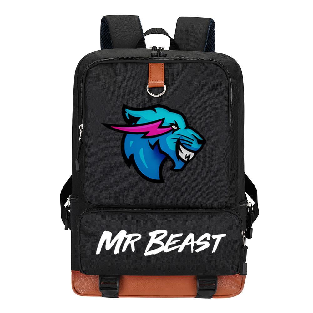 Mr. Beast Oxford Cloth Backpack Computer Bag Junior High School Students Personality Large Capacity Schoolbag