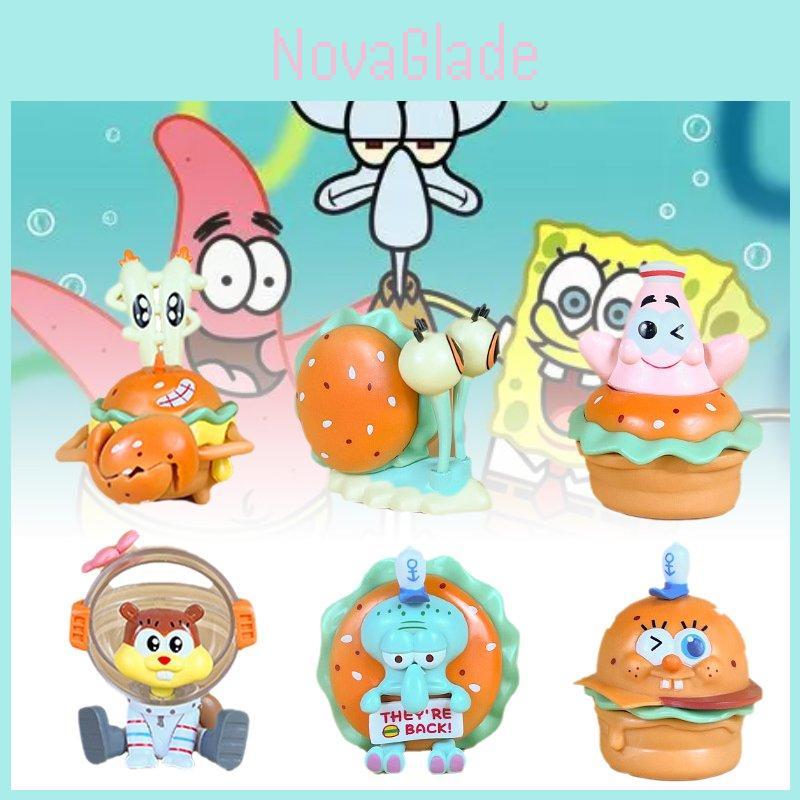 Adorável Conjunto de Figuras de PVC de Armadilha de Caranguejo do Bob Esponja Calça Quadrada Para Decorações de Festa de Aniversário